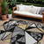 10' X 14' Black Beige And Gray Geometric Washable Indoor Outdoor Area Rug