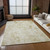 9' X 12' Khaki Beige And Tan Floral Washable Indoor Outdoor Area Rug