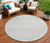 8' Silver And Gray Round Striped Washable Indoor Outdoor Area Rug
