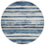 8' Denim Blue And Gray Round Striped Washable Indoor Outdoor Area Rug