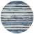 8' Denim Blue And Gray Round Striped Washable Indoor Outdoor Area Rug