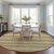 8' Round Brown and Orange Round Striped Washable Non Skid Indoor Outdoor Area Rug