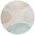 8' Round Beige and Blue Round Abstract Washable Non Skid Indoor Outdoor Area Rug - Beige, Blue