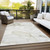 8' X 10' Beige and Ivory Abstract Washable Non Skid Indoor Outdoor Area Rug - Beige, Ivory