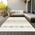 9' X 12' Ivory Beige And Taupe Southwestern Washable Indoor Outdoor Area Rug