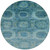 8' Blue And Ivory Round Medallion Washable Indoor Outdoor Area Rug