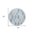 8' Sky Blue And Ivory Round Geometric Washable Indoor Outdoor Area Rug