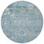8' Teal Blue And Aqua Round Floral Washable Indoor Outdoor Area Rug Traditional Style - Teal Blue, Aqua Color