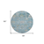 8' Teal Blue And Aqua Round Floral Washable Indoor Outdoor Area Rug