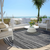 8' Gray Charcoal And Silver Round Striped Washable Indoor Outdoor Area Rug