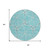 8' Teal Blue And Ivory Round Geometric Washable Indoor Outdoor Area Rug Contemporary Style - Teal Blue, Ivory Color
