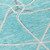 8' Teal Blue And Ivory Round Geometric Washable Indoor Outdoor Area Rug Contemporary Style - Teal Blue, Ivory Color