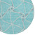 8' Teal Blue And Ivory Round Geometric Washable Indoor Outdoor Area Rug Contemporary Style - Teal Blue, Ivory Color