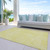 10' X 14' Yellow And Ivory Abstract Washable Indoor Outdoor Area Rug