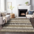 10' X 14' Brown Beige And Ivory Striped Washable Indoor Outdoor Area Rug