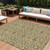 10' X 14' Brown Beige And Tan Medallion Washable Indoor Outdoor Area Rug