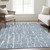 8' X 10' Blue And Ivory Abstract Washable Indoor Outdoor Area Rug - 608219398750