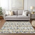 8' X 10' Gray And Ivory Abstract Washable Indoor Outdoor Area Rug - Gray, Ivory