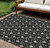 10' X 14' Black And Ivory Geometric Washable Indoor Outdoor Area Rug - 606114958390
