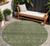 8' Olive Green And Ivory Round Geometric Washable Indoor Outdoor Area Rug Transitional Style - Olive Green, Ivory Color