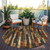 8' Coffee And Brown Round Striped Washable Indoor Outdoor Area Rug