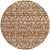 8' Terra Cotta And Beige Round Southwestern Washable Indoor Outdoor Area Rug - Terra Cotta, Beige