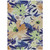 10' X 14' Navy Blue And Beige Floral Washable Indoor Outdoor Area Rug Transitional Style - Navy Blue, Beige Color