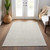9' X 12' Ivory And Pale Beige Geometric Washable Indoor Outdoor Area Rug