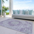 9' X 12' Purple Floral Medallion Washable Indoor Outdoor Area Rug