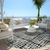 8' Black Gray And Ivory Round Striped Washable Indoor Outdoor Area Rug