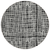 8' Black Gray And Ivory Round Striped Washable Indoor Outdoor Area Rug