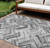 10' X 14' Gray Silver And Ivory Geometric Washable Indoor Outdoor Area Rug