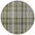 8' Round Gray Round Plaid Washable Non Skid Indoor Outdoor Area Rug