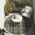 8' Round Gray Round Plaid Washable Non Skid Indoor Outdoor Area Rug