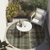 8' Round Gray Round Plaid Washable Non Skid Indoor Outdoor Area Rug