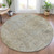 8' Beige And Ivory Round Abstract Washable Indoor Outdoor Area Rug - Beige, Ivory