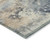 8' Denim Blue Beige And Charcoal Round Abstract Washable Indoor Outdoor Area Rug