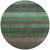 8' Green And Khaki Round Striped Washable Indoor Outdoor Area Rug