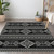 8' X 10' Black And Ivory Southwestern Washable Indoor Outdoor Area Rug