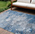 8' X 10' Denim Blue And Sky Blue Abstract Washable Indoor Outdoor Area Rug Transitional Style - Denim Blue, Sky Blue Color