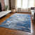 8' X 10' Denim Blue And Sky Blue Abstract Washable Indoor Outdoor Area Rug Transitional Style - Denim Blue, Sky Blue Color
