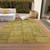 10' X 14' Gold Wheat And Gray Patchwork Washable Indoor Outdoor Area Rug