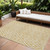 9' X 12' Gold Beige And Ivory Geometric Washable Indoor Outdoor Area Rug