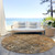 8' Copper And Brown Round Abstract Washable Indoor Outdoor Area Rug