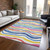 9' X 12' Ivory Blue Pink And Yellow Striped Washable Indoor Outdoor Area Rug