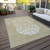 9' X 12' Beige Tan And Taupe Abstract Washable Indoor Outdoor Area Rug