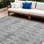 9' X 12' Gray Geometric Washable Indoor Outdoor Area Rug