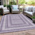 8' X 10' Lavender And Ivory Geometric Washable Indoor Outdoor Area Rug - Lavender, Ivory