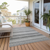 9' X 12' Gray Striped Washable Non Skid Indoor Outdoor Area Rug