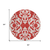 8' Red And Ivory Round Damask Washable Indoor Outdoor Area Rug